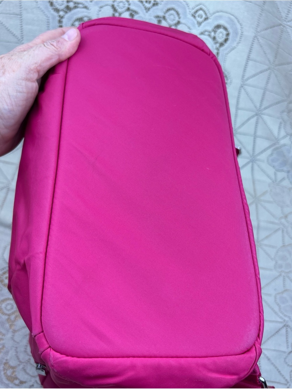 TUMI Backpack With Computer Sleeve Nylon with Leather Trim Pink - Picture 5 of 16